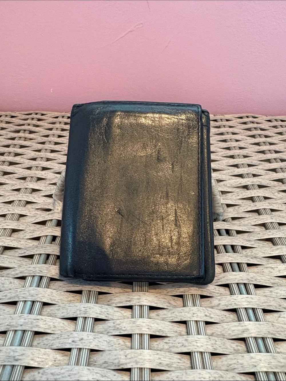 Lord & Taylor Black Leather Trifold Wallet